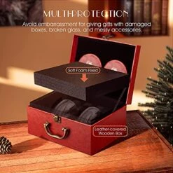 Whiskey Gifts For Men Dad, Whiskey Set With Leather Box, 6 Whiskey Stones, 10 OZ Whiskey Glass, Whiskey Stones Gift Set For Men, Husband, Boyfriend, Birthday, Anniversary, Father's Day Or Christmas -KitchenAid Shop 51emVpMQFXL