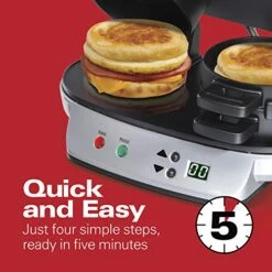 Hamilton Beach Dual Breakfast Sandwich Maker With Timer, Silver (25490A) -KitchenAid Shop 51es5UYxQuL