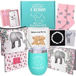 Lephant Gifts For Women, Birthday Gifts For Elephant Lovers, Elephant Gifts For Wedding Thanksgiving Christmas Mother's Day, Funny Wine Tumbler, Elephant Bracelet, Keychain, Jewelry Dish, Bag, Socks