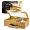 Bamboo Wooden Tea Box Storage Organizer With Drawer (8 Compartments) Large Tea Organizer Box For Tea Bags And Loose Tea - Sturdy, Natural Bamboo 1 Bamboo Wooden Tea Box Storage Organizer With Drawer (8 Compartments) Large Tea Organizer Box For Tea Bags And Loose Tea - Sturdy, Natural Bamboo -KitchenAid Shop 51f1g5QF5bL