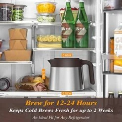 Cold Brew Coffee Maker, 1.8L/61oz, Premium Quality Stainless Steel Pot And Filter, Perfect For Homemade Iced Coffee 10 Cold Brew Coffee Maker, 1.8L/61oz, Premium Quality Stainless Steel Pot And Filter, Perfect For Homemade Iced Coffee -KitchenAid Shop 51f7ykivAwL