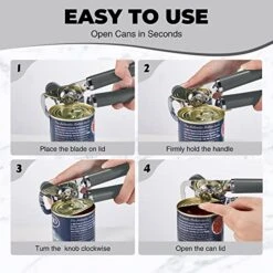 Can Opener Manual, Heavy Duty Handheld Can Opener With Stainless Steel Sharp Blade, Hand Can Opener With Ergonomic Hand Grip And Larger Turning Knob, Built In Bottle Opener(Gray) -KitchenAid Shop 51fAqS2mInL