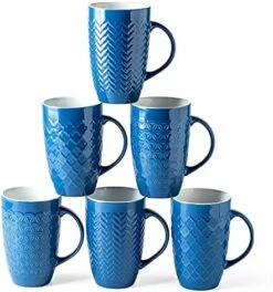 Large Coffee Mugs Set Of 6, 22oz Ceramic Tall Coffee Mugs Set With Textured Geometric Patterns For Latte/Tea/Beer/Hot Cocoa, Dishwasher & Microwave Safe, Black 23 Large Coffee Mugs Set Of 6, 22oz Ceramic Tall Coffee Mugs Set With Textured Geometric Patterns For Latte/Tea/Beer/Hot Cocoa, Dishwasher & Microwave Safe, Black -KitchenAid Shop 51fDN24shmS. AC