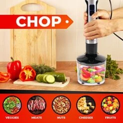 Upgraded Immersion Hand Blender With 500W Stainless Steel Stick, 2-Cup Food Processor, 2 ½-Cup Beaker, Power Whisk, BPA-Free -KitchenAid Shop 51fForB4wxL