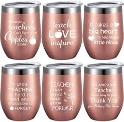 6 Pieces Thank You Gift Idea For Teachers, Teacher Graduation Appreciation Coffee Mug For Women Men Preschool Elementary Teacher, 12oz Wine Tumbler And Lids Straws Brushes (Simple Purple) 20 6 Pieces Thank You Gift Idea For Teachers, Teacher Graduation Appreciation Coffee Mug For Women Men Preschool Elementary Teacher, 12oz Wine Tumbler And Lids Straws Brushes (Simple Purple) -KitchenAid Shop 51fI6ciq4XL. AC