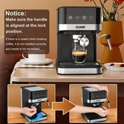 Espresso Machine 20 Bar Pump, Coffee And Cappuccino Latte Machine With Milk Frother, 1050W Semi-Automatic Expresso Maker With 1.5L Removable Water Tank, For Home Barista, Office -KitchenAid Shop 51fOvEMhBIL