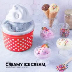 Ice Cream, Sorbet & Frozen Yogurt Maker - Homemade Gelato & Soft Serve Ice Cream Maker Machine With 4 Glass Cups - Double-Insulated Freezer Bowl, Mixing Paddle, Lid - 1.5 Quart Capacity -KitchenAid Shop 51fYkmlXB2L