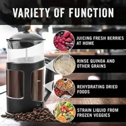 French Press Coffee Maker And Milk Frother Set - 34 Oz Glass Carafe Coffee Press & Drink Mixer Duo W/ Stainless Steel Stand -KitchenAid Shop 51fckuNg7GL