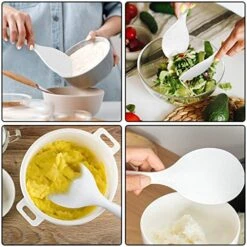 2 Pcs Plastic Rice Paddle,Non Stick Standing Rice Spoon Scooper Spatula,Heat Resistant Rice Cooker Spoon (White) -KitchenAid Shop 51fdQq8QVZL