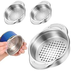 3PCS Tuna Can Strainer Stainless Steel Canning Colander Lid For Food Can, Oil Drainer Liquid Sieve Remover