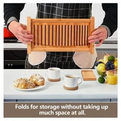 Premium Bamboo Bread Slicer For Homemade Bread, Crumb Catcher, Foldable And Compact Loaf Cutter 3 Size Slicing Guide 14 Premium Bamboo Bread Slicer For Homemade Bread, Crumb Catcher, Foldable And Compact Loaf Cutter 3 Size Slicing Guide -KitchenAid Shop 51fmfDZDEOL