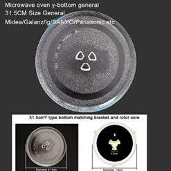 Microwave Replacement Glass Tray,12.5 In(31.5cm) Diameter Thickened Heat Resistant Microwave Glass Plate Turntable Tray Accessories Y-Bottom General,Durable Glass Dish For Microwave Oven -KitchenAid Shop 51fuK8bbV6L