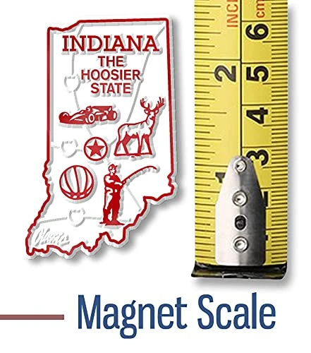 Indiana Small State Magnet By Classic Magnets, 1.6" X 2.3", Collectible Souvenirs Made In The USA 4 Indiana Small State Magnet By Classic Magnets, 1.6" X 2.3", Collectible Souvenirs Made In The USA - Image 2