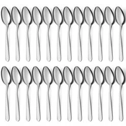 24 Pieces Dinner Spoons Set, 8-Inch Spoons Silverware, Stainless Steel Spoons, Silverware Spoons, Mirror Polished Tablespoons, Dishwasher Safe, Silver Spoons For Home, Kitchen Or Restaurant