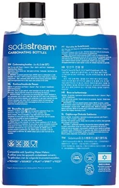SodaStream Sparkling Water Machines Bottles 1 Twin Pack, 2 X 1 Litre, Black 11 SodaStream Sparkling Water Machines Bottles 1 Twin Pack, 2 X 1 Litre, Black -KitchenAid Shop 51g0tyWrQjS