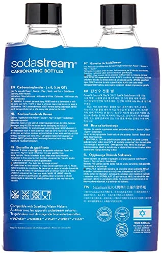 SodaStream Sparkling Water Machines Bottles 1 Twin Pack, 2 X 1 Litre, Black 4 SodaStream Sparkling Water Machines Bottles 1 Twin Pack, 2 X 1 Litre, Black - Image 2