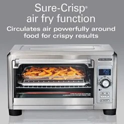 Sure-Crisp Digital Air Fryer Countertop Toaster Oven, 1500W, Fits 12ā Pizza 6 Slice Capacity, Temperature Probe, Stainless Steel (31243)