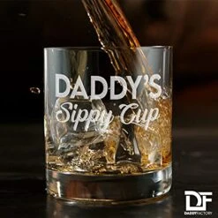 Addy's Sippy Cup Whiskey Glass - Funny New Dad Gifts - 10.25 Oz Engraved Old Fashioned Bourbon Rocks Glass For Expecting Father, Dad Birthday Gift -KitchenAid Shop 51g7VA6rTtL