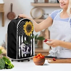 Poceacles American Flag Panda Sunflower Print Blender Dust Cover, Home Decor Quilted Blender Dust Cover Kitchen Small Appliance Dust Cover For Stand Mixer, Coffee Maker And Blender -KitchenAid Shop 51g9XmRxUaL