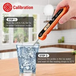 Digital Instant Read Meat Thermometer For Grilling Waterproof Kitchen Food Thermometer With Calibration & Backlight Smoker Oil Fry Candy Thermometer -KitchenAid Shop 51gAdD0yRWL