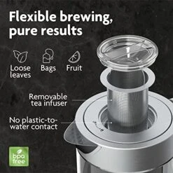 Hot Tea Maker Electric Glass Kettle With Tea Infuser And Temperature Control. Automatic Shut Off. Brewing Programs For Your Favorite Teas And Coffee. -KitchenAid Shop 51gCVekO4TL