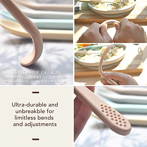 Best First Stage Baby Infant Spoons, 5-Pack, Soft Silicone Baby Spoons Training Spoon Gift Set For Infant 4 Best First Stage Baby Infant Spoons, 5-Pack, Soft Silicone Baby Spoons Training Spoon Gift Set For Infant - Image 2