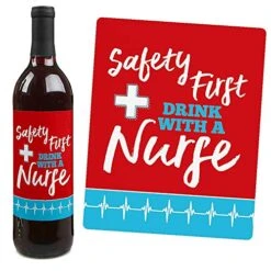 Big Dot Of Happiness Nurse Graduation - Medical Nursing Graduation Party Decorations For Women And Men - Wine Bottle Label Stickers - Set Of 4 -KitchenAid Shop 51gKdr56CRL
