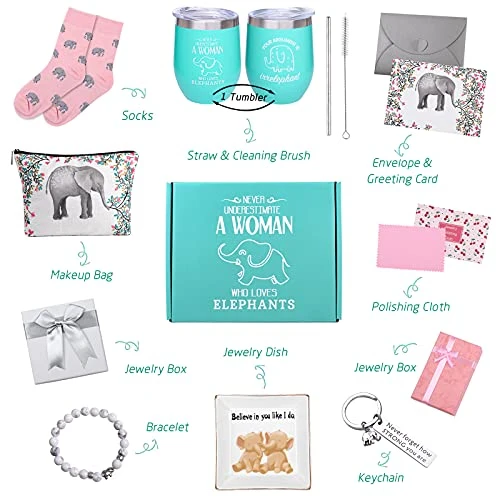 Lephant Gifts For Women, Birthday Gifts For Elephant Lovers, Elephant Gifts For Wedding Thanksgiving Christmas Mother's Day, Funny Wine Tumbler, Elephant Bracelet, Keychain, Jewelry Dish, Bag, Socks 4 Lephant Gifts For Women, Birthday Gifts For Elephant Lovers, Elephant Gifts For Wedding Thanksgiving Christmas Mother's Day, Funny Wine Tumbler, Elephant Bracelet, Keychain, Jewelry Dish, Bag, Socks - Image 2