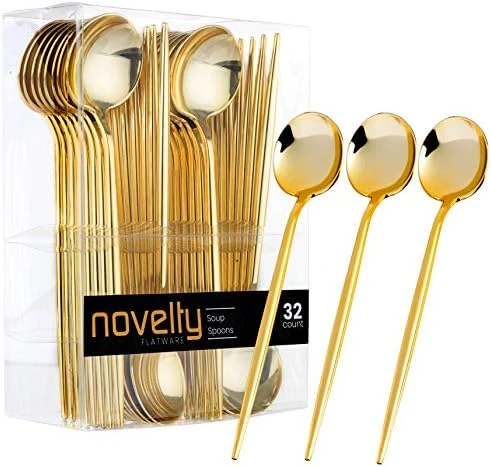 Novelty Modern Flatware, Cutlery, Disposable Plastic Dinner Forks Luxury Gold 64 Count 6 Novelty Modern Flatware, Cutlery, Disposable Plastic Dinner Forks Luxury Gold 64 Count - Image 4