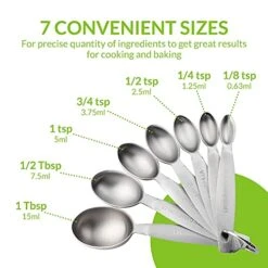 - Oval Stainless Steel Metal Measuring Spoons Set, Easy To Read Dual Measurements For Dry And Liquid Ingredients, Medicine And More, Kitchen Essentials, Set Of 7 -KitchenAid Shop 51gMkDluIOL