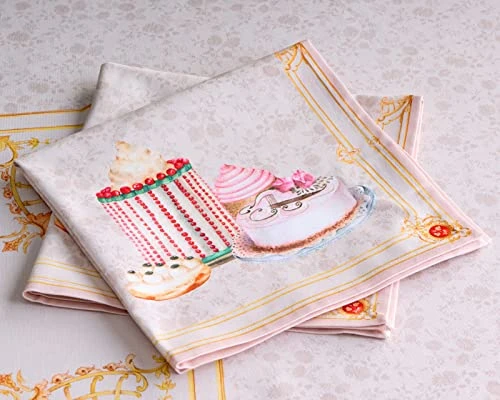 D' Hermine Napkins 100% Cotton Premium Set Of 4 Decorative Easter Cloth Napkin Washable Dinner Napkins For Holiday, Dinner, Wedding, Baby Shower & Dining - Pastries (20”x20”) 6 D' Hermine Napkins 100% Cotton Premium Set Of 4 Decorative Easter Cloth Napkin Washable Dinner Napkins For Holiday, Dinner, Wedding, Baby Shower & Dining - Pastries (20”x20”) - Image 4