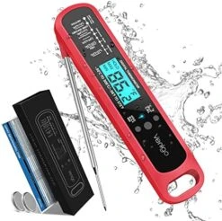 Digital Meat And Food Thermometer For Cooking And Grilling, Waterproof Instant-Read Cooking Thermometer, Kitchen Probe Thermometer For Baking, Roasting, Smoking, Deep Frying (Black) -KitchenAid Shop 51gSujqna7L. AC