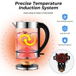 Electric Kettle 1500W,1.7L Borosilicate Glass Tea Kettle With LED Light, Water Kettle Electric Fast Boiling, Auto Shut-Off And Boil-Dry Protection, BPA Free 10 Electric Kettle 1500W,1.7L Borosilicate Glass Tea Kettle With LED Light, Water Kettle Electric Fast Boiling, Auto Shut-Off And Boil-Dry Protection, BPA Free -KitchenAid Shop 51gXmZdOtsL