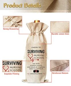 Nurse Wine Bag, Nurse Graduation Gift With Drawstring Cotton Burlap Wine Bottle Gift Bags 1 Piece -KitchenAid Shop 51gbqeupJvS