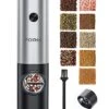 Electric Pepper Grinder, Battery Operated Salt Grinder, Automatic Pepper Mill With LED Light, Adjustable Coarseness, One-hand Button Control Refillable For Kitchen BBQ, Stainless Steel 1 Pack 2 Electric Pepper Grinder, Battery Operated Salt Grinder, Automatic Pepper Mill With LED Light, Adjustable Coarseness, One-hand Button Control Refillable For Kitchen BBQ, Stainless Steel 1 Pack -KitchenAid Shop 51gfTz4JKWL