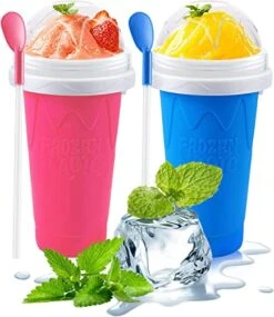 2 PCS Slushy Maker Cup,Frozen Magic Slushy Maker Squeeze Cup DIY Homemade Smoothies Cup Protable Quick Cool Slushie Cups For Juices And Drinks