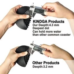 Colorful Coasters For Drinks Absorbent, Rubber Drink Coaster Set, Silicone Rainbow Coasters For Kids Coffee Table Desk, 4.3 Inch Oval Shape Deep Tray Pot Holder Trivet (Set Of 6) -KitchenAid Shop 51guDbBD5WL