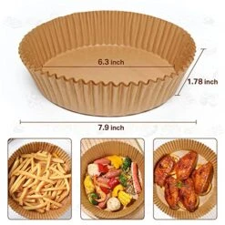 Air Fryer Disposable Paper Liner 100 PCS, Air Fryer Liners Round, Parchment Paper For Air Fryer, Non-Stick, Oil-Proof, Microwave,Air Fryer And Other Parchment Tools (6.3 Inch) -KitchenAid Shop 51gwaytDiQL