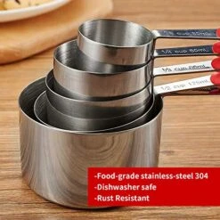 Measuring Spoons And Cups Set Of 10 Pieces, Stainless Steel Measuring Utensils With BPA-Free Silicone Grips, Metal Scale Tools For Kitchen Cooking Baking, Dishwasher-Safe, Red -KitchenAid Shop 51gzu1ADYwL