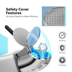 VIVOHOME Electric Dual Blades Ice Crusher Shaver Snow Cone Maker Machine Silver 143lbs/hr With Ice Pick For Home And Commercial Use -KitchenAid Shop 51h3myaH4hL