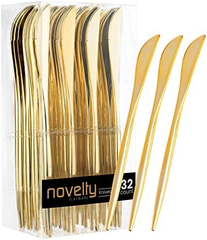 Novelty Modern Flatware, Cutlery, Disposable Plastic Dinner Forks Luxury Gold 64 Count 5 Novelty Modern Flatware, Cutlery, Disposable Plastic Dinner Forks Luxury Gold 64 Count - Image 3