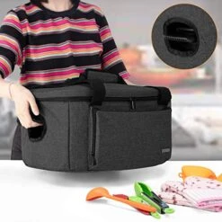 Uxja Insulated Slow Cooker Bag (with A Bottom Pad And Lid Fasten Straps), Slow Cooker Carrier Fits For Most 6-8 Quart Oval Slow Cooker, Black -KitchenAid Shop 51h8Okm6xwL