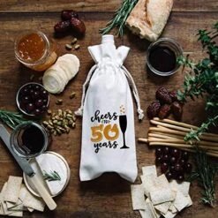 Cheers To 50Years Funny 50th Birthday Wine Bottle Bags Party Decorations Supplies Present For Women, Wife, Husband, Uncle, Aunt -KitchenAid Shop 51h8x0kD7dL