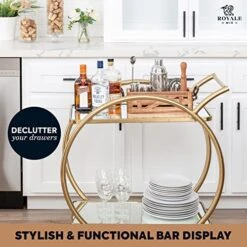 Ixology Bartender Kit With Wooden Stand - Great Housewarming Gift -12 Piece Bar Tools Set With Cocktail Kit Cards - Premium Bartending Kit For A Fun Bar Set - Stainless Steel Cocktail Shaker Set -KitchenAid Shop 51hEc6FfekL