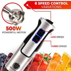 Upgraded Immersion Hand Blender With 500W Stainless Steel Stick, 2-Cup Food Processor, 2 ½-Cup Beaker, Power Whisk, BPA-Free -KitchenAid Shop 51hHzrAroPL