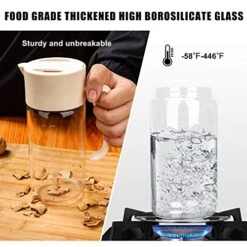 Hoforife Glass Olive Oil And Vinegar Dispenser With Auto Flip Caps For Kitchen Cooking No Drip, 17 Oz Borosilicate Glass Snap Fastener Oil Pourer Bottle Shatterproof, Leakproof (Black) -KitchenAid Shop 51hKWeJCMTL