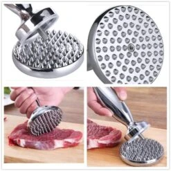 Dual Sided Meat Tenderizer Marinating Prep Tool,Manual Hammer Mallet Tool For Steak,Reversible Stainless Steel Base (Dual Sided Tenderizer) -KitchenAid Shop 51hUKAX5dvL