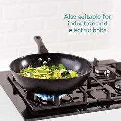 Non Stick Wok - 12.2" Wok Pan For All Stovetop Types - Black Flat Bottom Wok W/Anti Stick Coating For Gas Electric Ceramic Induction Cooktops -KitchenAid Shop 51hUUOlLl1L
