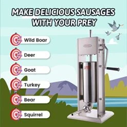 Akka 15 Lb/7 L Sausage Stuffer 2 Speed Stainless Steel Vertical Sausage Maker