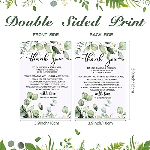 Wedding Thank You Cards Thank You Place Setting Wedding Greenery Cards Eucalyptus Thank You Place Cards 4 X 6 Inches For Wedding Reception Rehearsal Dinner Party Bridal Shower(50 Pieces) 4 Wedding Thank You Cards Thank You Place Setting Wedding Greenery Cards Eucalyptus Thank You Place Cards 4 X 6 Inches For Wedding Reception Rehearsal Dinner Party Bridal Shower(50 Pieces) - Image 2